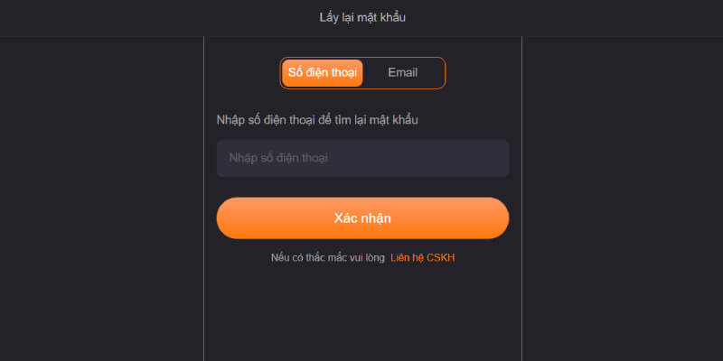 Hướng dẫn cách lấy lại mật khẩu 88AA